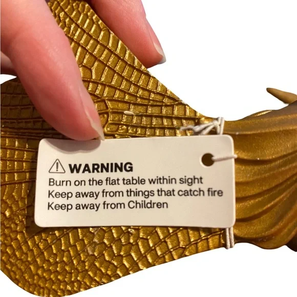 Chanukah Menorah Bird 11" Long Gold Color Resin New with Tags - Picture 6 of 6